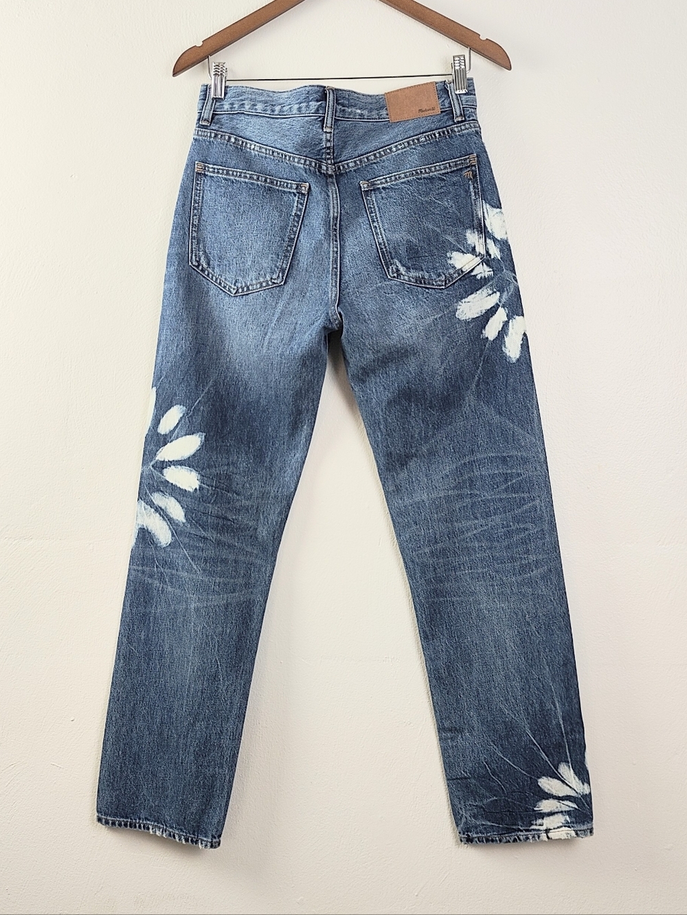 Madewell The Dean Easy Straight Jean Size 25 Straight Leg Shibori Wash Floral - Picture 7 of 11